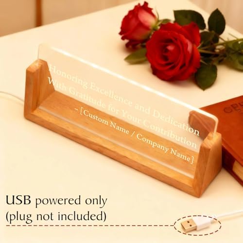 Personalized LED Name Plate for Desk, Light Up Acrylic Office Decor - Image 6