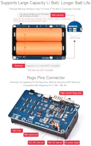 Waveshare UPS HAT (D) for Raspberry Pi, Supports 21700 Li Battery (NOT Included), 5V Uninterruptible Power Supply, Pogo Pins Connector, Supports Charging and Power Output At The Same Time - Image 6