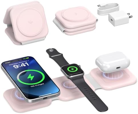 3 in 1 Foldable Travel Wireless Charger for Apple Multi Device by Unknown
