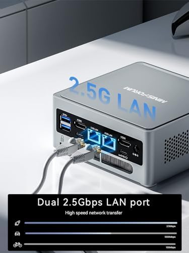 MINISFORUM Venus Series NAB6 Mini PC, 12th Gen Core i7-12650H Barebone Vesion Small Compter Without RAM and SSD, 2X HDMI+2X USB-C 4K@60Hz Output, 2X 2.5G RJ45 Port, 4X USB3.2 Small Form Factor - Image 7