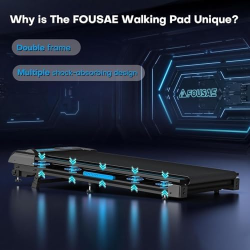 Walking Pad, FOUSAE 6.2MPH Under Desk Walking Pad with 10% Incline, Treadmills for Home with Double Frame, 2.75HP Brushless Drive Treadmill, 12 HIIT Programs, Remote Control, 350LBS Capacity - Image 2