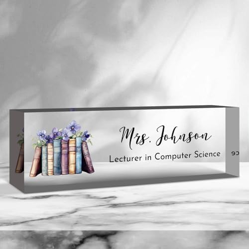 Teacher Desk Name Plate Personalized, Custom Name Plate for Desk, Acrylic Desktop Accessories, Office Gift & Decor for Women Men, Teacher Nurse Boss Employee Appreciation Gifts by PersonalizedGifts