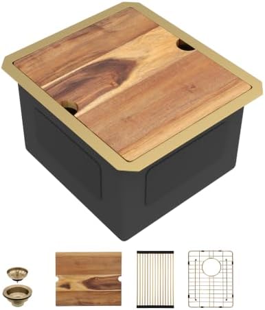 15"x17" Gold Bar Prep Sink Undermount Workstation by FULORNI