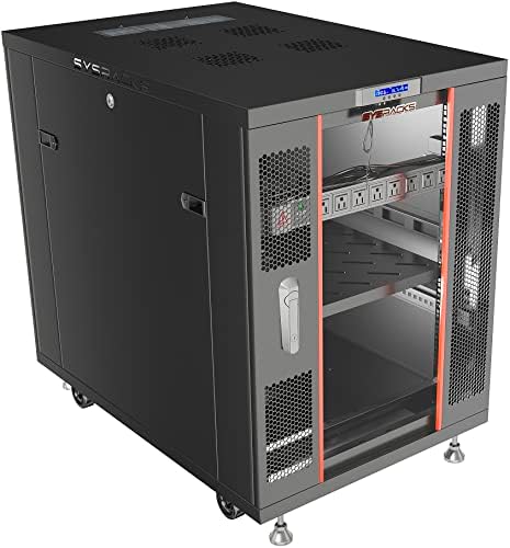 Sysracks 18U Server Rack Cabinet, 32" Deep, Glass Door, 19-Inch by SYSRACKS