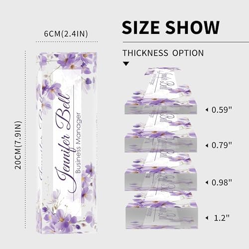 Personalized Name Plate for Desk, Custom Desk Name Plate, Acrylic Name Plate Office Desk Accessories, Personalized Office Gifts for Coworkers Teachers, Employee Appreciation Gifts (Purple Ink) - Image 5