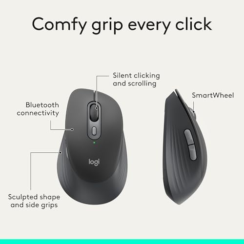 Logitech Signature Comfort M840 L Wireless Mouse Bluetooth - Graphite - Image 6