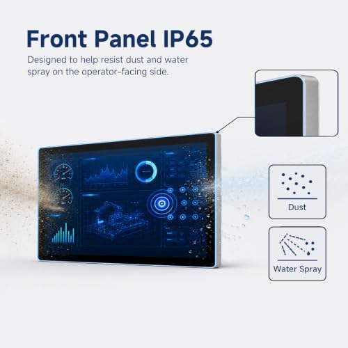 N15L6 All-in-One Industrial Panel PC, 15.6" FHD Touchscreen Computer, Windows 11 Pro, Intel N5095, 8+128GB, Fanless HMI PC, IP65 Front Panel, Dual RS232 for Machine Control & Factory Automation - Image 6