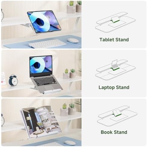 GTPLAYER Electric Standing Desk with Drawers, 48 x 24 Inches Height Adjustable Computer Desk with Monitor Stand, Laptop Stand, Sit Stand up Desk with Memory Preset for Home, Office, Ivory White - Image 6