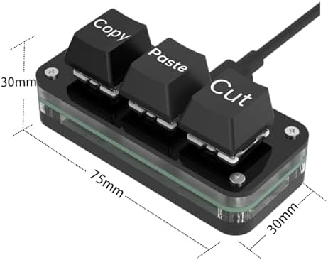 Copy Keyboard, Cut Copy Paste Keypad, One Handed Macro Keypad, Programmable Mechanical Keyboard for Working and Gaming, Shortcut Keyboard for PC, MAC, Laptop (Black) - Image 6