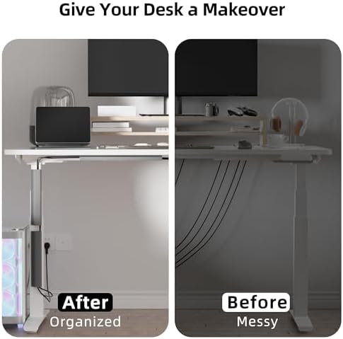 YECAYE Cable Management Under Desk, 94.2 in, Cable Raceway, Grey - Image 6