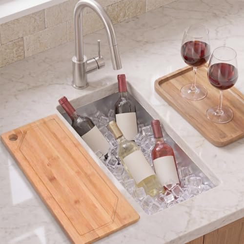 Small Bar Sink 9.5“ X 18”,Undermount Wet Bar Sink with Workstation - Image 3