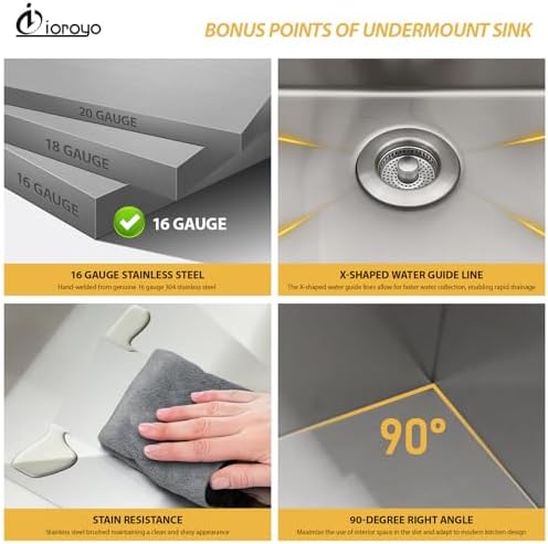 42X19 Undermount Double Bowl Sink 50/50 Workstation SInk - Image 4