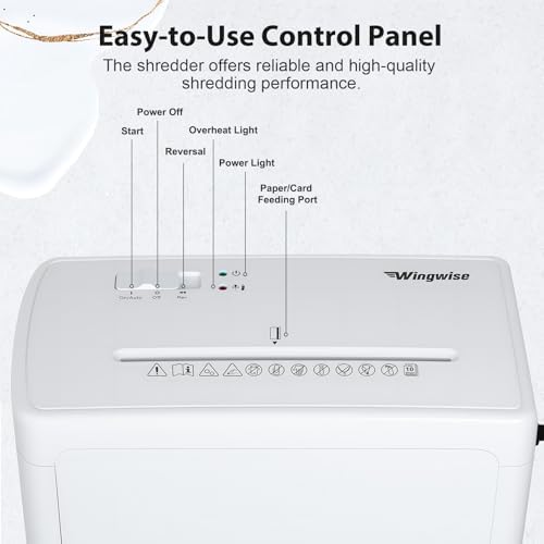 Wingwise Ultra Low Noise 40dB Paper Shredder for Home Office White - Image 4