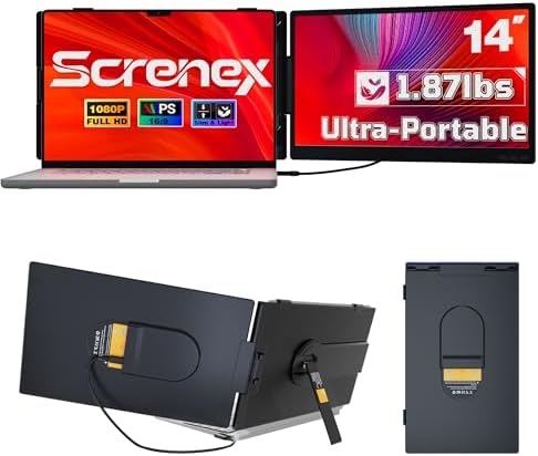 14.2" Laptop Screen Extender, FHD 1080P IPS Portable Laptop Monitor by Screnex