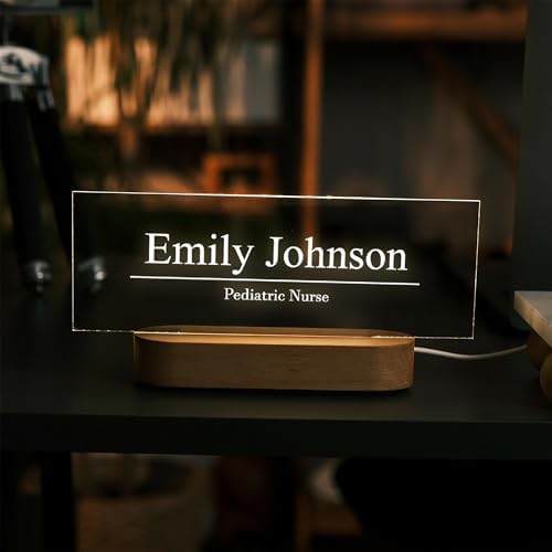Personalized LED Desk Name Plate – Custom Office Name Sign - Image 2