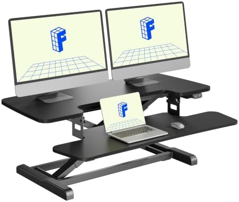 FLEXISPOT 36" Electric Standing Desk Converter, Black by Unknown