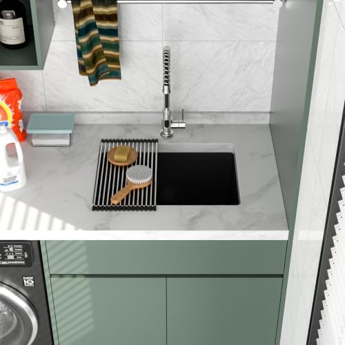 Logmey 24 Inch Black Undermount Laundry Sink - Image 3