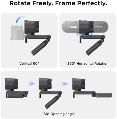 4K Webcam with Microphone, Triple Privacy Protection Computer Camera Calls - Image 5