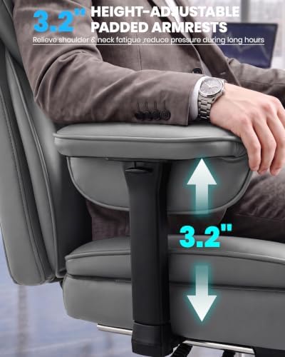 Office Chair, Big and Tall Executive Chair with Adjustable Lumbar Support - Image 6