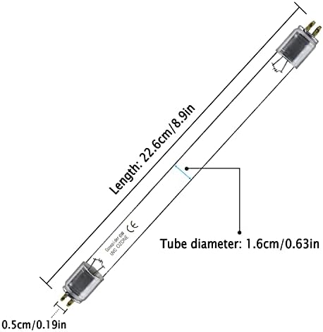 COOSPIDER 6W UV Bulb with Ozone for 6w lamp, Replacement T5 Bulbs, 2 - Pack, 110V - Image 4