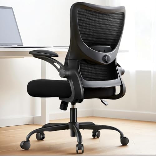 Marsail Ergonomic Office Chair Desk Chair with 3D PU Armrests and Adjustable Lumbar Support Breathable Mesh Chair Executive Rolling Swivel Comfy Task Chair for Home Office Gaming Black by Marsail