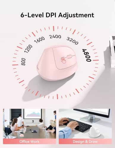 TECKNET Ergonomic Mouse, BT5.3/2.4G, Silent Wireless Vertical, Rechargeable - Image 4