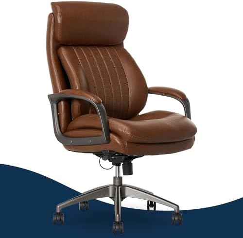 La-Z-Boy High-Back Ergonomic Office Chair, AIR Lumbar Support Leather Chair by Unknown
