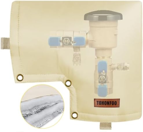Backflow Preventer Insulation Cover for Vacuum Breaker, 13"W x 12"H, Beige by TOHONFOO