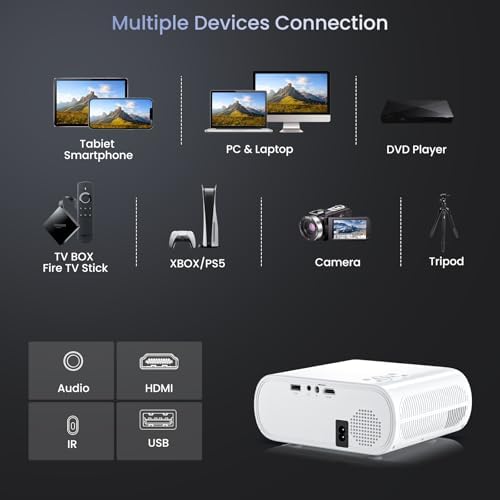 HOMPOW Native 1080P Projector, Mini Bluetooth Portable Movie Projector - Image 6