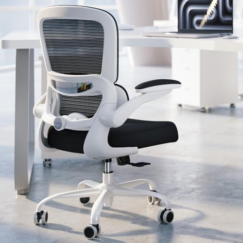 TRALT Office Chair - Ergonomic Desk Chair with Adjustable Lumbar Support, Mesh Computer Chair, Executive Chair for Home Office Comfortable Lumbar Support (1, White+Black) by TRALT