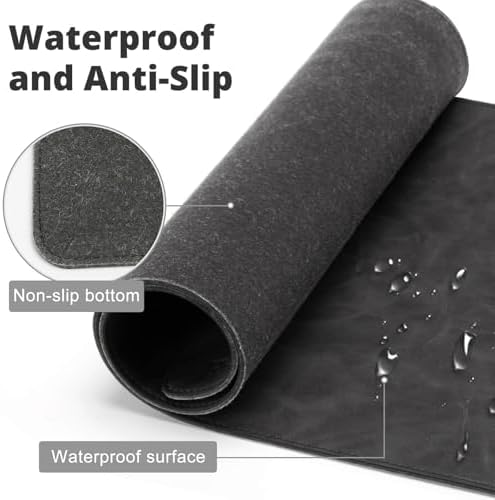 Magnetic 15W Fast Wireless Charging Desk Pad, 35.4"x16.8" Extra Large Mouse Pad, Microfiber Leather Office Desk Mat, Waterproof and Scratch-Resistant Mouse Mat for Office and Home Use, Grey Color - Image 3