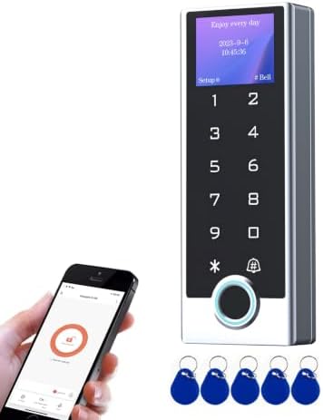 Access Control Keypad LCD Display, RFID & PIN Entry, Fingerprint, Tuya App by YUANWIN