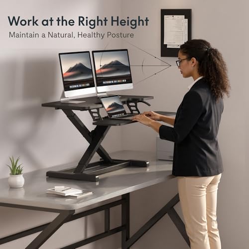 FLEXISPOT Standing Desk Converter, 36", Black - Image 4