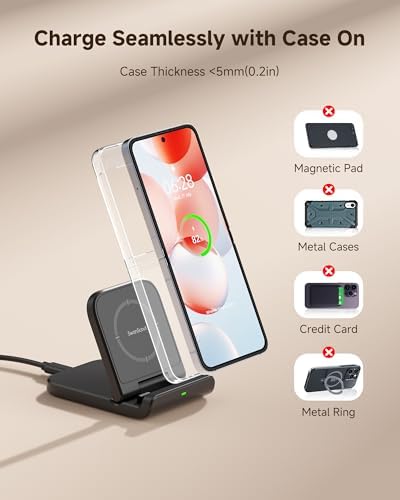 Foldable Wireless Charging Stand for Galaxy Z Flip 8 & Moto Razr Series - Image 6