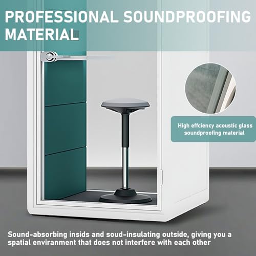 Office Sound Booth with Audio Privacy - Soundproof Proof Booth Includes Superimposed Interior Design,Sound Room Include Socket,Fans,Light&Small Table for Study (Blue, 42IN) - Image 4
