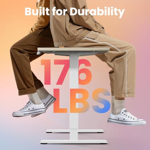 HUANUO 40x24 Inch Electric Standing Desk, Height Adjustable, Natural - Image 5