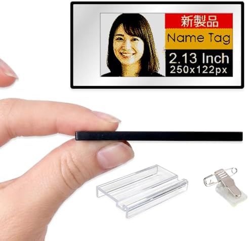 [Santek] EZ Sign NFC E-Paper Display – No Battery, Ultra-Thin 0.13”, Rewritable 4-Color Digital Display, App-Controlled (iOS/Android/PC), IP65 (Silver, 2.13 inch) by Santek