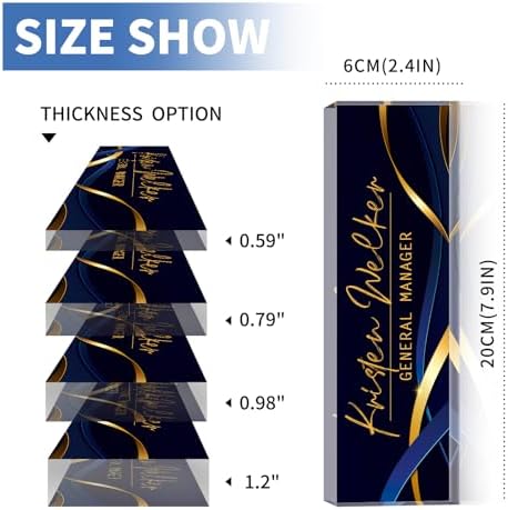 Custom Office Name Plate for Desk - Desk Name Plate Personalized Gifts for Coworkers, Boss, Employees, Teacher, Nurse - Office Desk Decor for Women Men - Employee Appreciation Gifts (Blue Gold) - Image 5