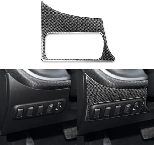Car Driver Side Headlight Switch Dim Light Control Panel Decoration Sticker Real 3K Black Carbon Fiber Trim Compatible with Benz Smart 2016 2017 2018 2019 2020 2021 Auto Interior Accessories by PJFUS
