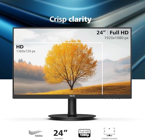 Philips 24 Inch Computer Monitor FHD 100Hz VA VESA Flicker-Free, 241V8LB - Image 2