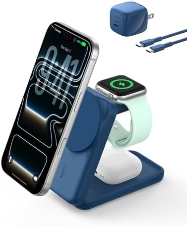 Belkin Qi2.2 25W Wireless 3 in 1 Foldable Fast Charging Station for iPhone by Unknown