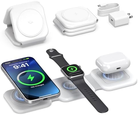 3 in 1 Foldable Travel Wireless Charger for Apple Multi Device by Unknown