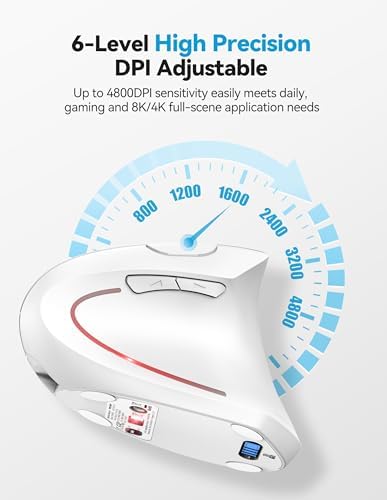 TECKNET Ergonomic Mouse Wireless, Rechargeable Vertical Mice Right Hand - Image 3