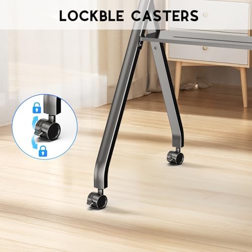Smart Board Stand with Wheels, 55/65/75/86'' Interactive Whiteboard Stand, Mobile Stand with Four Lockable Wheels, COOLHOOD Stable and Easy to Move for Home Office School Classroom (Only Stand) - Image 3