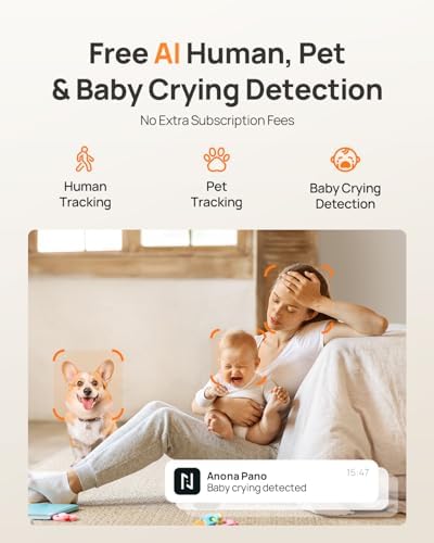 Anona Pano 4K UHD Indoor Camera, Pet/Dog Security Camera with Phone App - Image 4