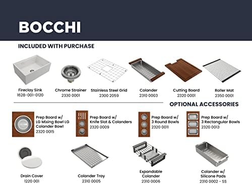 BOCCHI Contempo Workstation Apron Front Step Rim Fireclay 27 in. Single Bowl Kitchen Sink with Accessories in Matte White - Image 6