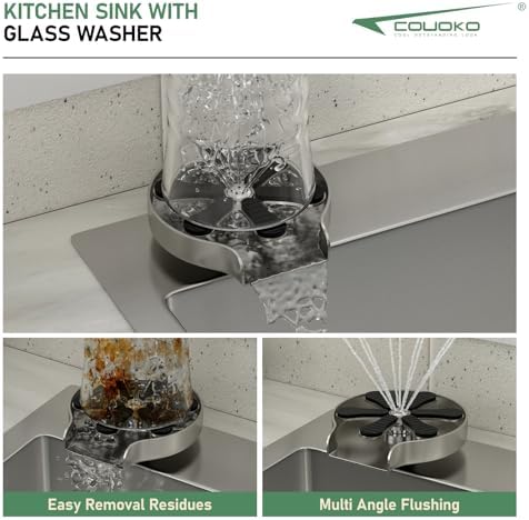 30 Inch Drop In Kitchen Sink with Faucet Combo and Cup Washer - Image 5