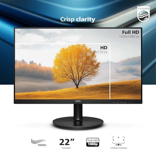Philips 22 Inch Computer Monitor FHD 100Hz VA VESA Flicker-Free, 221V8LB - Image 2