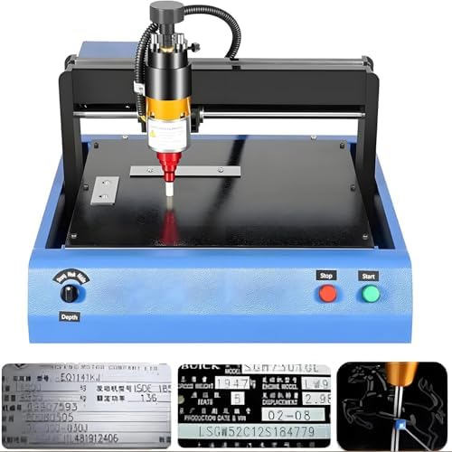 Numbers Letter Tag Nameplate Engraver Device, 2in/S Nameplate Marking Engraver, Dot Peen Metal Engraving Machine, Desktop Jewelry Engraving Machine Tool, Suitable For Steel Plate Labels 200*150mm by Unknown