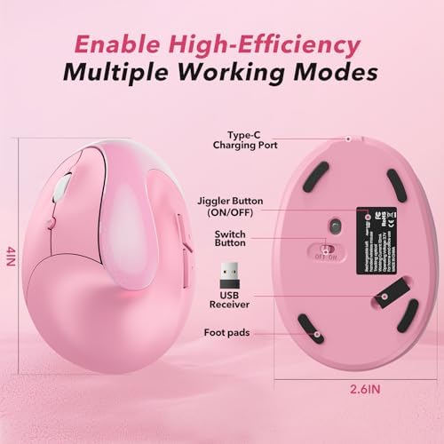 Left‑Hand Ergonomic Vertical Wireless Mouse Type‑C Rechargeable 6‑Btn Mice - Image 6